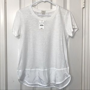 NWT : J. Crew tee : White : mixed material : Size XS